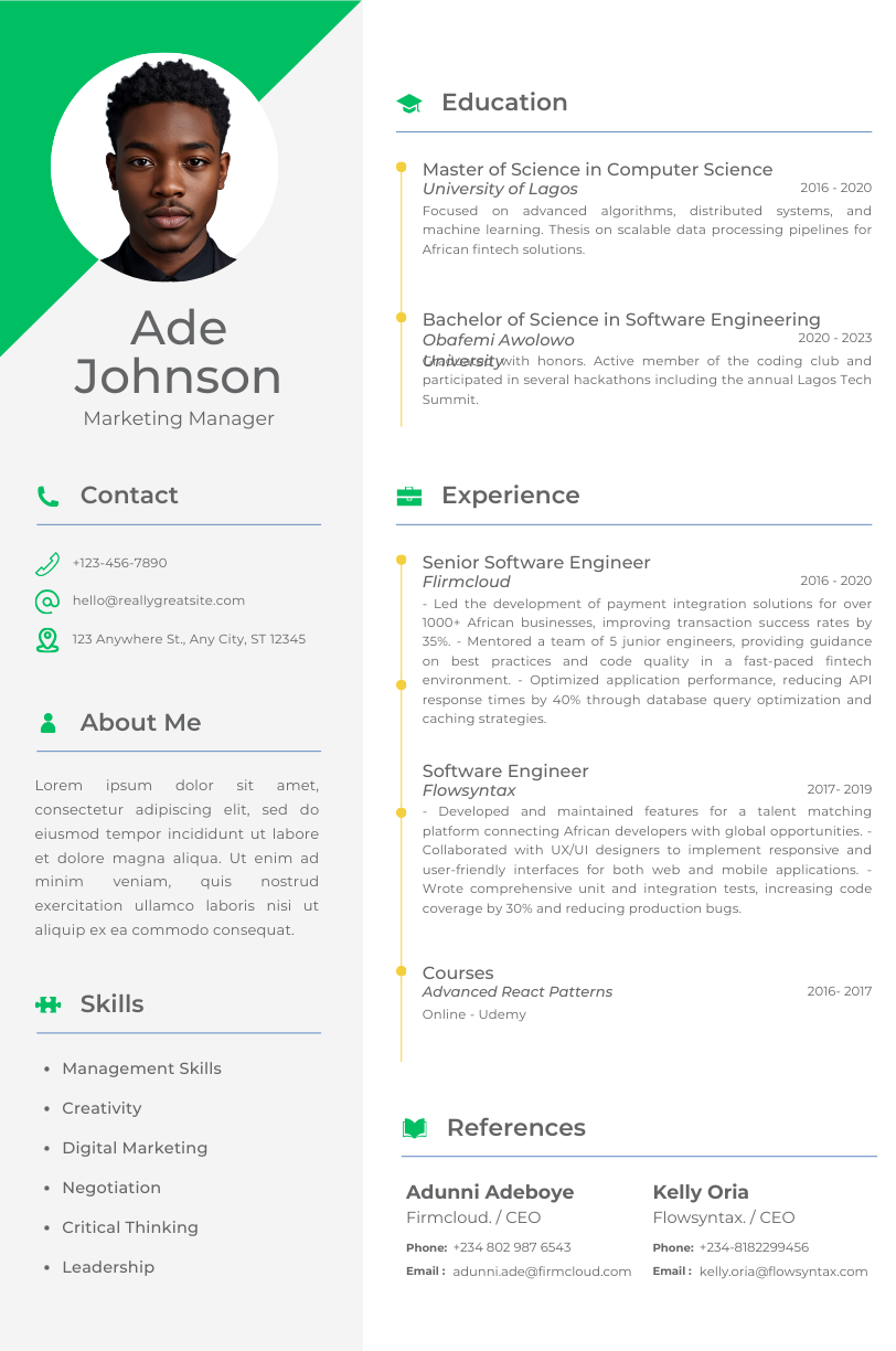 Resume improvement process showing before and after comparison